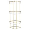 Полка напольная трехъярусная угловая Siv, золотистая - фото 404432