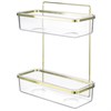 Полка для душа настенная двухъярусная Siv, золотистая - фото 404490