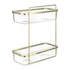 Полка для душа настенная двухъярусная Siv, золотистая - фото 404494