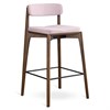Стул полубарный Aska, рогожка, орех/розовый - фото 404544