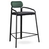 Стул полубарный Ror, Round, велюр, черный/темно-зеленый/черный - фото 405458