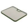 Доска разделочная из пшеничного волокна двусторонняя Ness, 34х28 см, светло-серая с зеленым кантом - фото 406408
