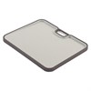 Доска разделочная из пшеничного волокна двусторонняя Ness, 34х28 см, светло-серая с темно-сливовым кантом - фото 406419