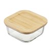 Набор стеклянных квадратных контейнеров с бамбуковыми крышками, 3 шт. - фото 407124