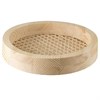 Поднос из дерева и ротанга круглый Woodnes, D23 см, светлое дерево - фото 407244