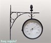 Часы с термометром на кронштейне, 31x34 см, d=20 см, черные - фото 42152