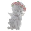 Фигура декоративная Ангелочек с медведем цвет: белый L9.5W9.5H13cм - фото 68328