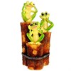 Фигура декоративная садовая Три лягушки на пеньках L23 W15 H45 см - фото 88419
