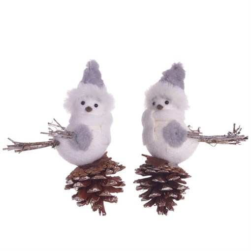Игрушка набивная "Птичка на шишке", L12 W6 H16 см, 2в. - фото 331345