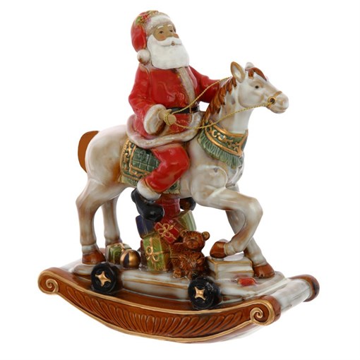 Фигурка декоративная "Дед Мороз на лошади ", L31 W14 H37 см - фото 335923