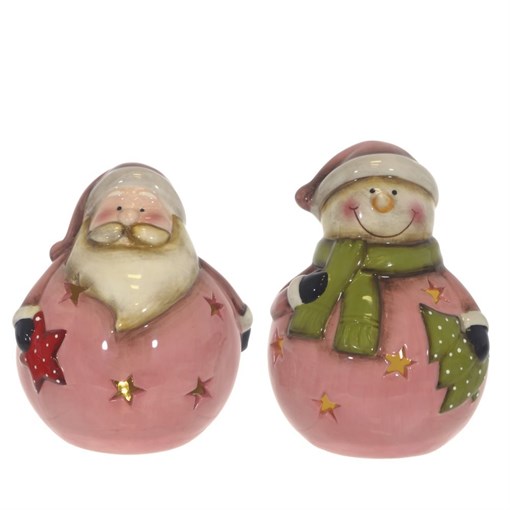 Фигурка декоративная "Снеговик/Дед Мороз" с подсветкой, L10,5 W10,5 H12,5 см, (2хLR44 не прилаг.), 2 - фото 335939