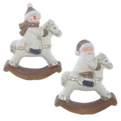 Фигурка декоративная "Дед Мороз", "Снеговик", L21,5 W9,5 H24,8 см, 2в. - фото 336131