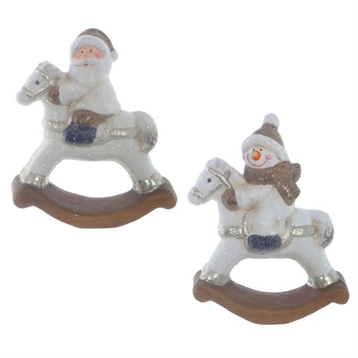 Фигурка декоративная "Дед Мороз", "Снеговик", L14,3 W6,8 H18,8 см, 2в. - фото 336137