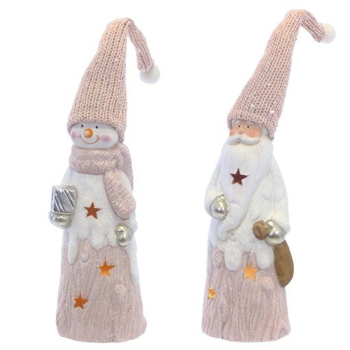 Фигурка декоративная "Дед Мороз/Снеговик", L10 W8 H31 см, (2хLR44, вход.), 2в. - фото 336140