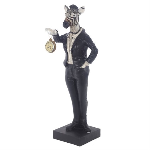 Фигурка декоративная "Зебра" с часами, L19 W18 H59 см - фото 338004