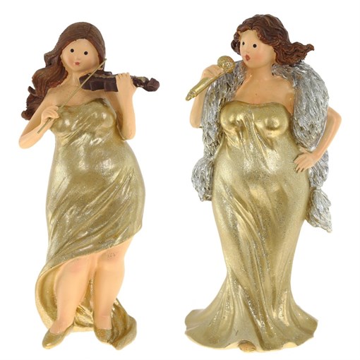 Фигурка декоративная "Певица/Скрипачка", L9,5 W7 H18,5 см, 2в. - фото 338060