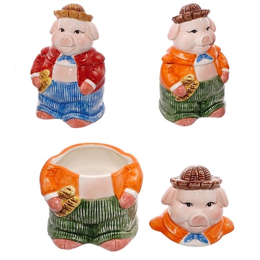 Ёмкость для сыпучих продуктов "Свинка", L13 W12 H21 см, 2в - фото 343793