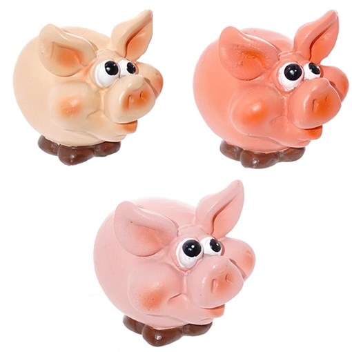 Фигурка декоративная "Свинка", L6 W4 H4,5см, 3в (б/инд.уп) - фото 344179
