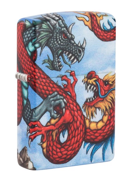 Зажигалка Zippo Dragon с покрытием White Matte, латунь/сталь, разноцветная, матовая, 38x13x57 мм - фото 354472