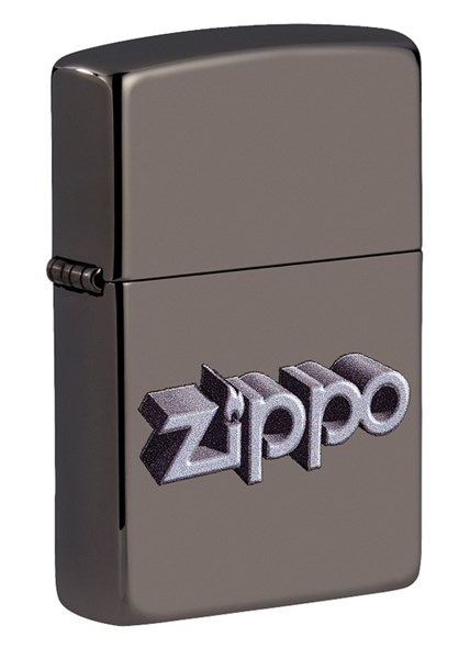 Зажигалка ZIPPO Zippo Design с покрытием Black Ice®, латунь/сталь, чёрная, глянцевая, 38x13x57 мм - фото 354538