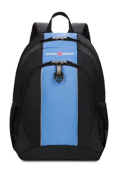 Рюкзак SWISSGEAR, чёрный/голубой, полиэстер 420D, 32х14х45 см, 20 л - фото 355088