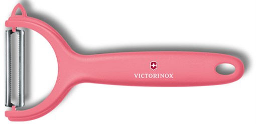 Нож для чистки томатов и киви VICTORINOX, двусторонее зубчатое лезвие, малиновая рукоять - фото 355407