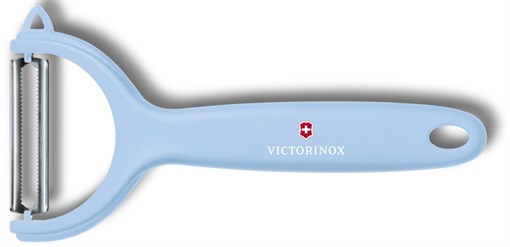 Нож для чистки томатов и киви VICTORINOX, двусторонее зубчатое лезвие, голубая рукоять - фото 355409