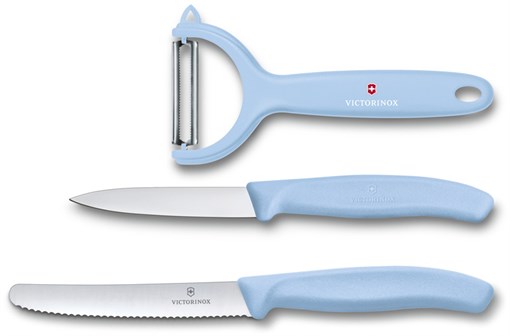 Набор из 3 ножей VICTORINOX Swiss Classic: нож для томатов, столовый нож 11 см, нож для овощей 8 см - фото 355443