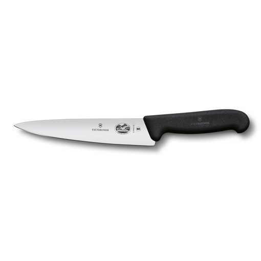 Нож разделочный VICTORINOX Fibrox с лезвием 19 см, чёрный - фото 355546