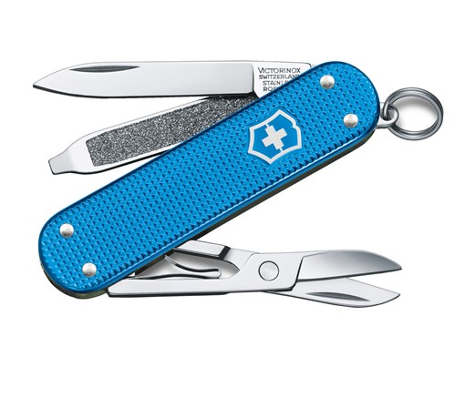 Нож-брелок VICTORINOX Classic Alox, 58 мм, 5 функций, алюминиевая рукоять, синий - фото 355708