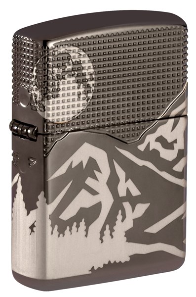 Зажигалка ZIPPO Armor™ с покрытием High Polish Black Ice®, латунь/сталь, чёрная, 38x13x57 мм - фото 356579
