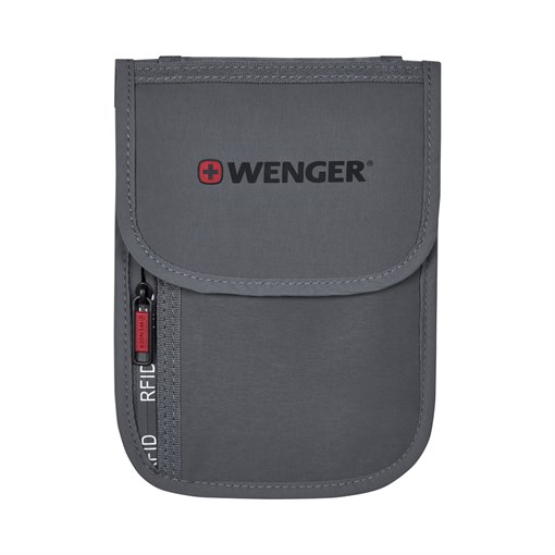 Чехол для документов WENGER на шею с системой защиты данных RFID, серый, полиэстер - фото 356887