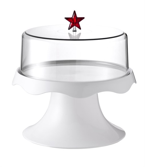 Тортовница на ножке подарочная merry tray средняя белая - фото 358368