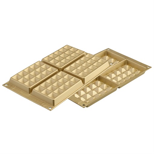 Форма для приготовления вафель waffel classic силиконовая золотая - фото 365806
