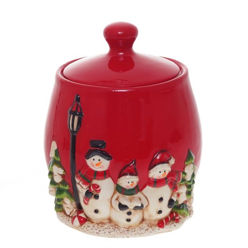 Конфетница "Снеговики", 2100 мл,  L17,5 W17,5 H20 см - фото 370607