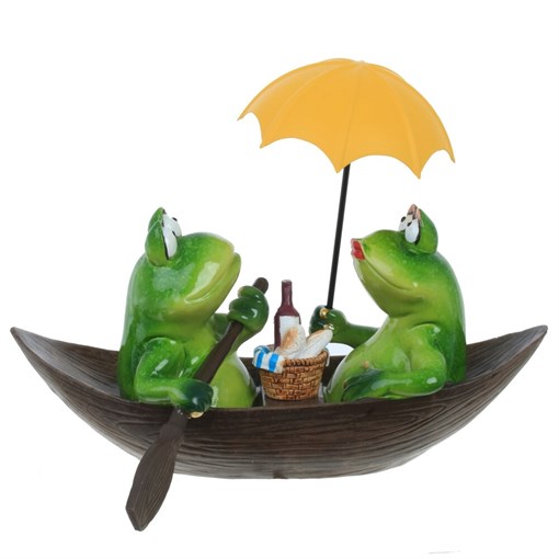 Фигурка декоративная "Лягушки в лодке", L23 W13 H17 см - фото 371472