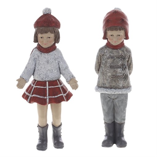 Фигурка декоративная "Девочка/Мальчик", L5,5 W5 H19 см, 2в. - фото 375339