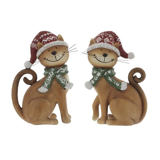 Фигурка декоративная "Кошка",  10,5 W6 H16 см, 2в. - фото 375406