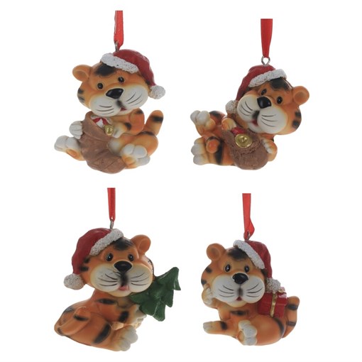 Украшение новогоднее "Тигр", L6,5 W5 H7 см, 4в. - фото 375599