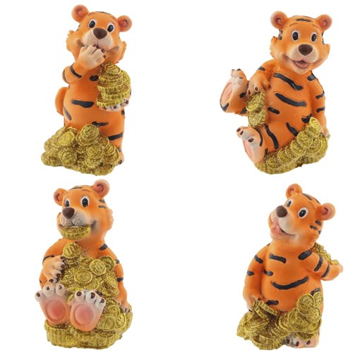 Фигурка  декоративная  "Тигр",   L3,5 W3,5 H5 см, 4в. - фото 375752