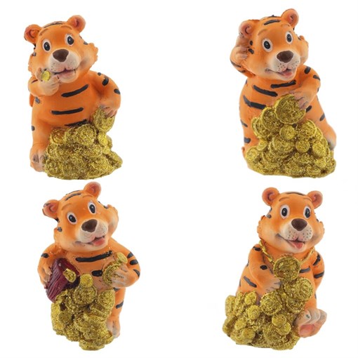 Фигурка  декоративная  "Тигр",    L2,5 W3 H4 см, 3в. - фото 375757