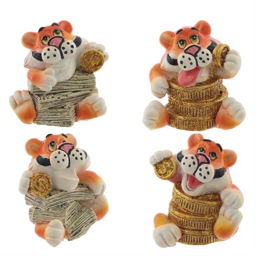 Фигурка  декоративная  "Тигр",  L3 W2 H3 см, 4в. - фото 375802