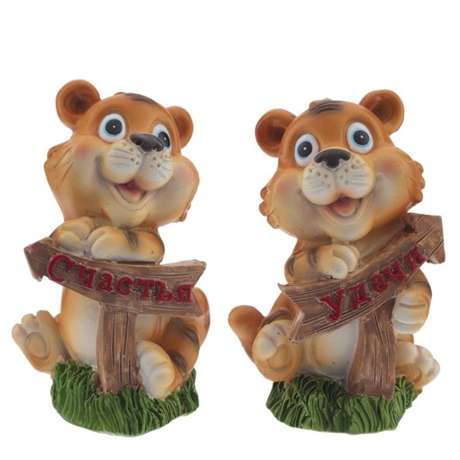 Фигурка декоративная "Тигр", L4,5 W4 H7 см, 2 в. - фото 375959