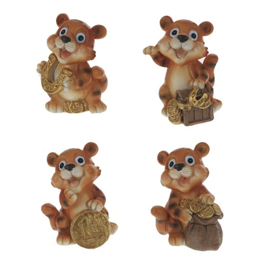 Фигурка декоративная "Тигр", L5,5 W4 H7 см, 4в - фото 375971