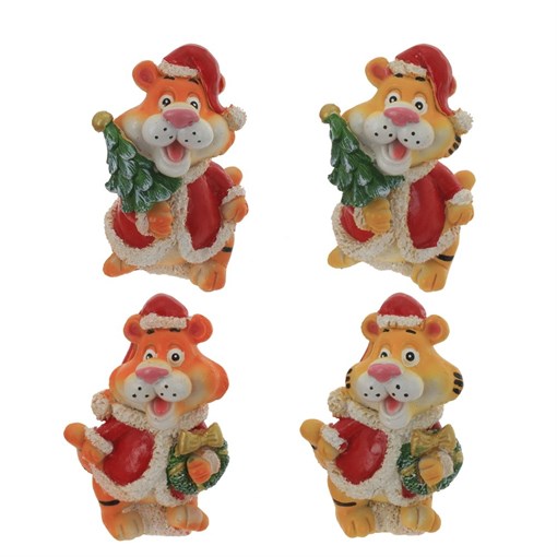 Фигурка декоративная "Тигр", L6 W5,5 H9 см, 4в. - фото 376094