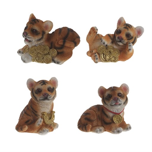 Фигурка декоративная "Тигр", L4,5 W5,5 H7 см, 4в. - фото 376205