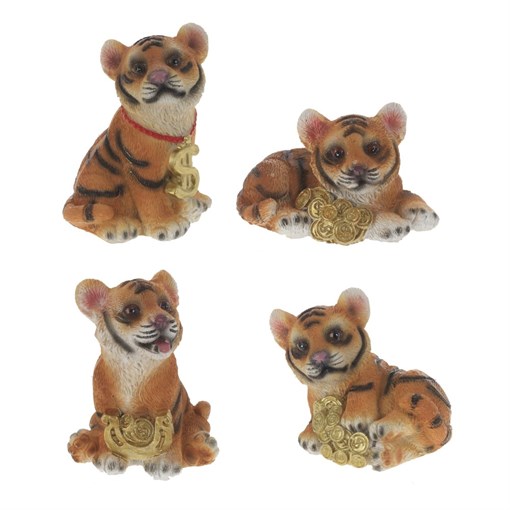 Фигурка декоративная "Тигр", L4,5 W4 H6 см, 4в. - фото 376209
