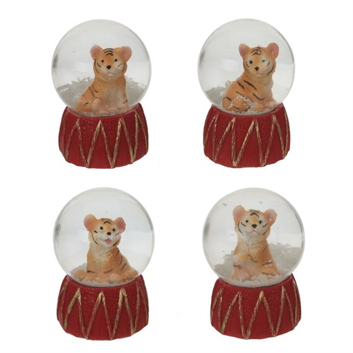 Фигурка декоративная в стеклянном шаре "Тигр", L4,5 W4,5 H6 см, 4в. - фото 377335