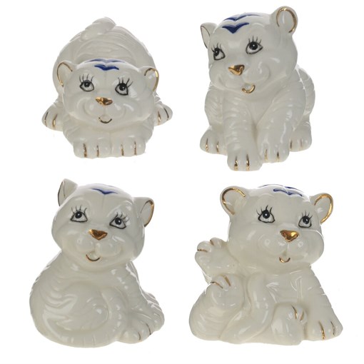 Фигурка декоративная "Тигрёнок", L5,5 W6 H4 см, 4в - фото 377916