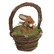 Фигурка декоративная  "Заяц в корзине",  L16 W16 H27 см